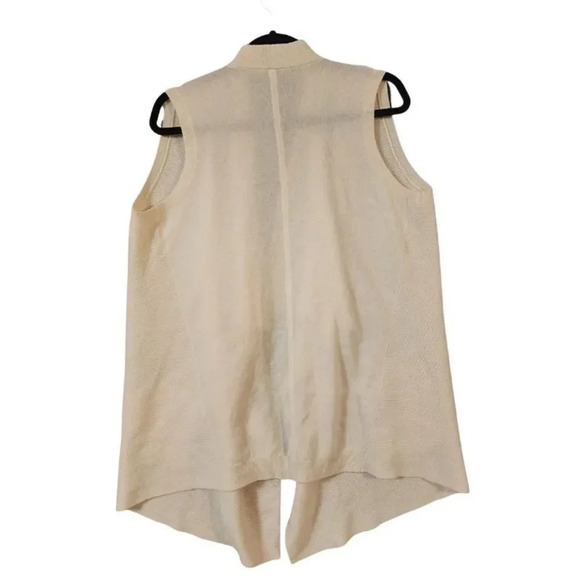Vince Cream Wool and Cashmere Cardigan Sleeveless Waterfall Front Size Small - Picture 2 of 6